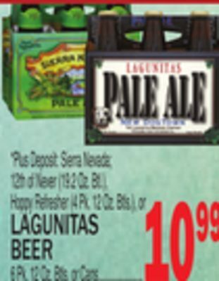 C Town Lagunitas beer, 6 pk. 12 oz. btls. or cans offer