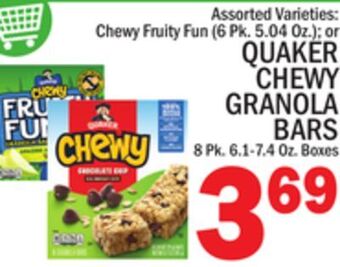 C Town Quaker chewy granola bars 8 pk. 6.1-7.4 oz. boxes offer