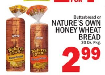 C Town Nature's own honey wheat bread offer