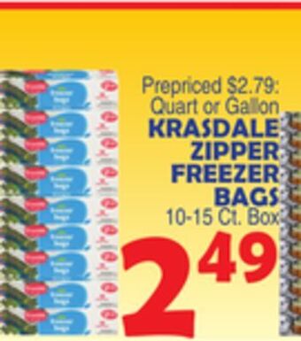 Bravo Supermarkets Krasdale zipper freezer bags offer