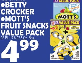Bravo Supermarkets Betty crocker, mott's fruit snacks value pack offer