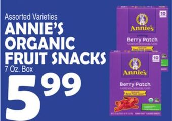 Bravo Supermarkets Annie's organic fruit snacks offer