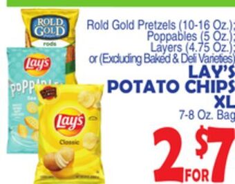 Bravo Supermarkets Lay's potato chips xl 7-8 oz. bag offer
