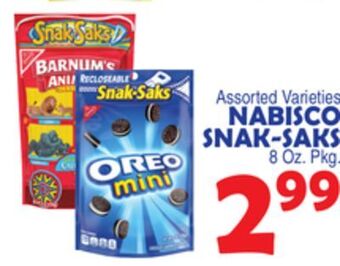 Bravo Supermarkets Nabisco snak-saks offer