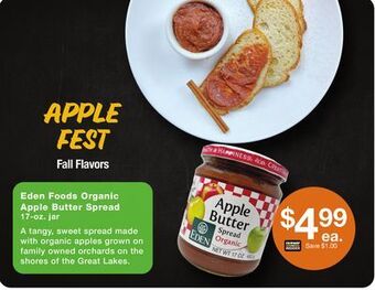 Fairway Store Market Eden foods organic apple butter spread offer