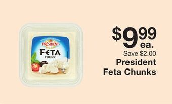 Fairway Store Market President feta chunks offer