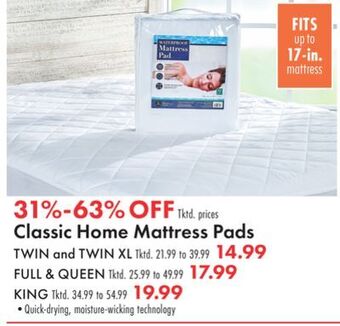Boscov's Classic home mattress pads offer