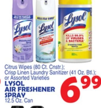 Bravo Supermarkets Lysol air freshener spray 12.5 oz. can offer