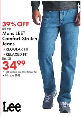 Boscov's Mens lee comfort-stretch jeans offer