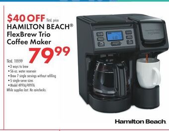 Boscov's Hamilton beach flexbrew trio coffee maker offer