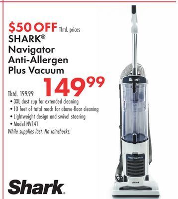 Boscov's Shark navigator anti-allergen plus vacuum offer