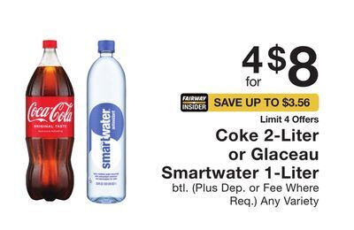 Fairway Store Market Coke 2-liter or glaceau smartwater 1-liter offer