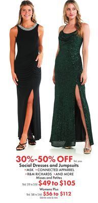 Boscov's Social dresses and jumpsuits offer