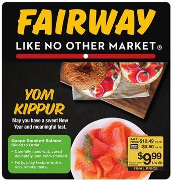 Fairway Store Market Gaspe smoked salmon offer