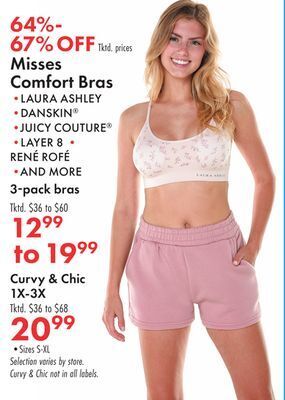 Boscov's Misses comfort bras offer