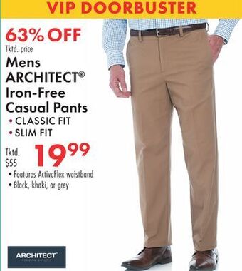 Boscov's Mens architect iron-free casual pants offer
