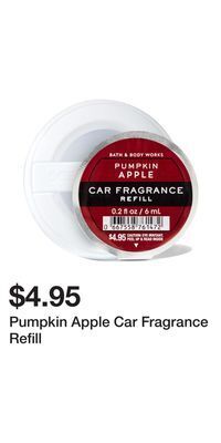 Bath & Body Works Pumpkin apple car fragrance refill offer