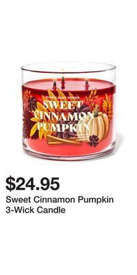 Bath & Body Works Sweet cinnamon pumpkin 3-wick candle offer
