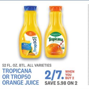 Kings Food Markets Tropicana or trop50 orange juice offer