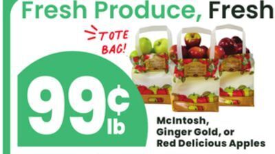 ACME Mcintosh, ginger gold, or red delicious apples offer