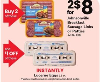 ACME Johnsonville breakfast sausage links or patties offer