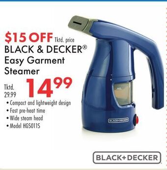 Boscov's Black & decker easy garment steamer offer
