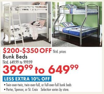 Boscov's Bunk beds offer