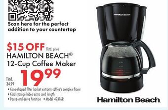 Boscov's Hamilton beach 12-cup coffee maker offer