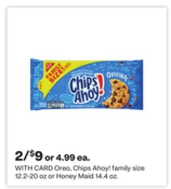 CVS Nabisco oreo, chips ahoy! family size 12.2-20 oz or honey maid 14.4 oz offer