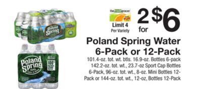 The Fresh Grocer Spring water 6-pack or 12-pack offer