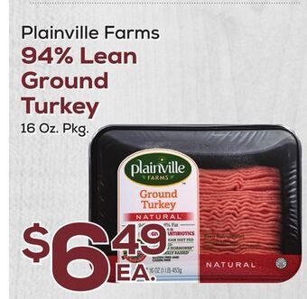 DeCicco & Sons Plainville farms 94% lean ground turkey offer
