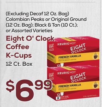 DeCicco & Sons Eight o'clock coffee k-cups 12 ct. box offer