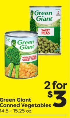 Weis Markets Green giant canned vegetables offer