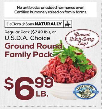DeCicco & Sons Ground round family pack offer