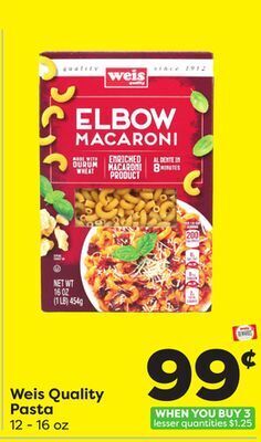 Weis Markets Weis quality pasta offer