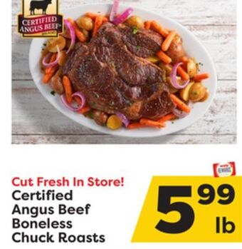 Weis Markets Certified angus beef boneless chuck roasts offer