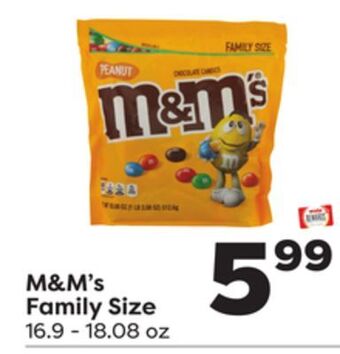 Weis Markets M & m' s family size offer