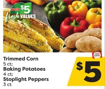 Weis Markets Trimmed corn 5 ct baking potatoes 4 ct stoplight peppers 3 ct offer