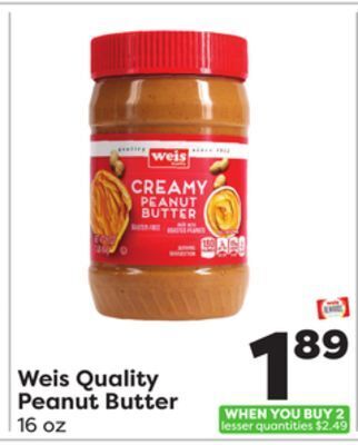 Weis Markets Weis quality peanut butter offer