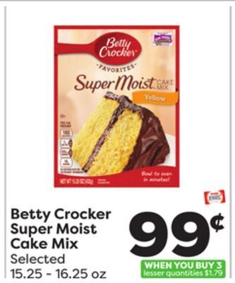 Weis Markets Betty crocker super moist cake mix offer