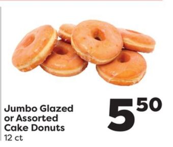 Weis Markets Jumbo glazed or assorted cake donuts offer