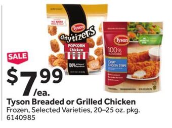 Stop&Shop Tyson breaded or grilled chicken offer