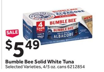 Stop&Shop Bumble bee solid white tuna offer