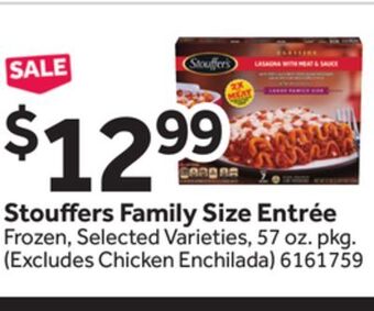 Stop&Shop Stouffers family size entrée offer