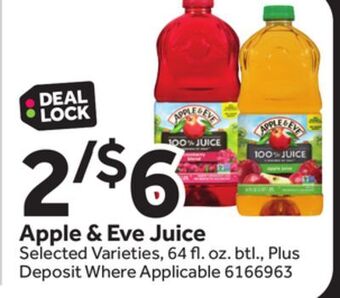 Stop&Shop Apple & eve juice offer