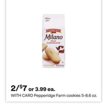 CVS Pepperidge farm cookies 5-8.6 oz offer