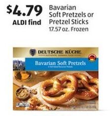 Aldi Bavarian Soft Pretzels or Pretzel Sticks offer