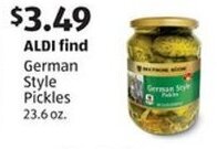 Aldi German Style Pickles 23.6 oz. offer
