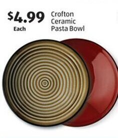 Aldi Crofton Ceramic Pasta Bowl offer