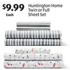 Aldi Huntington Home Twin or Full Sheet Set offer